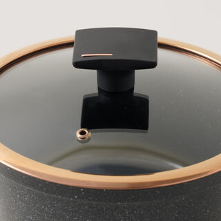 Alberto aluminum casserole with glass lid 4.1L, black