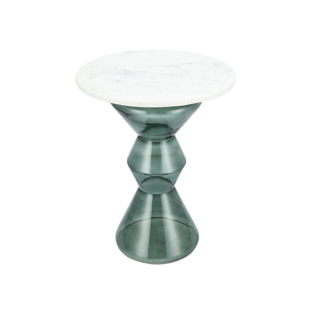Side Table Glass Base And Marble Top 46*58 cm image number 3