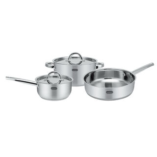 Alberto 5pcs stainless steel cookware set, silver