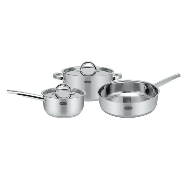 Alberto 5pcs stainless steel cookware set, silver image number 0