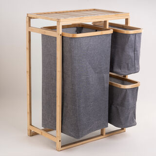 Homez bamboo laundry basket organizer 49.5*30*70 cm