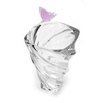 Decorative Vase Glass With Crystal Pink Butterfly image number 1