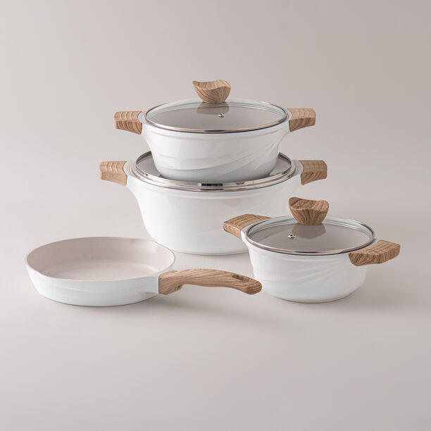 Alberto almuinum 7pcs cookware set, white image number 0