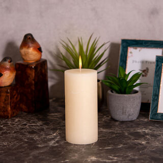 Pillar Candle Sense Rustic Ivory 