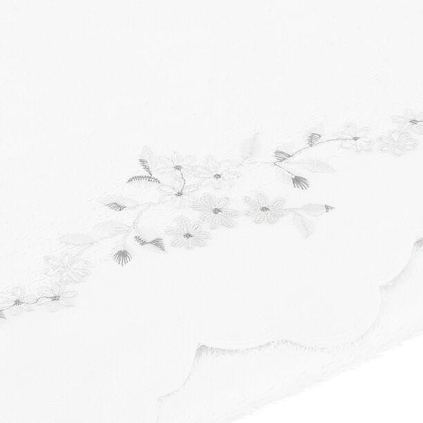 Scalloped Embroided Border Bath Towel White 100% Cotton 70*140 cm image number 2