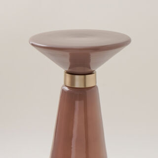 Homez glass side table in brown 27*56cm