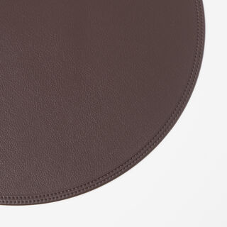 La Mesa 4pcs imitation leather round placemat, brown 38*38cm