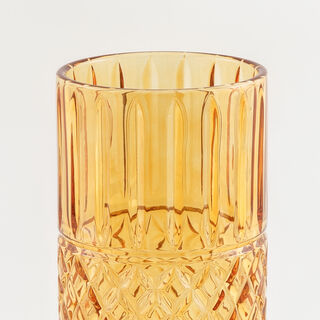 "Homez Dark Brown Diamond Pattern Glass Vase 14*14*27.6 cm