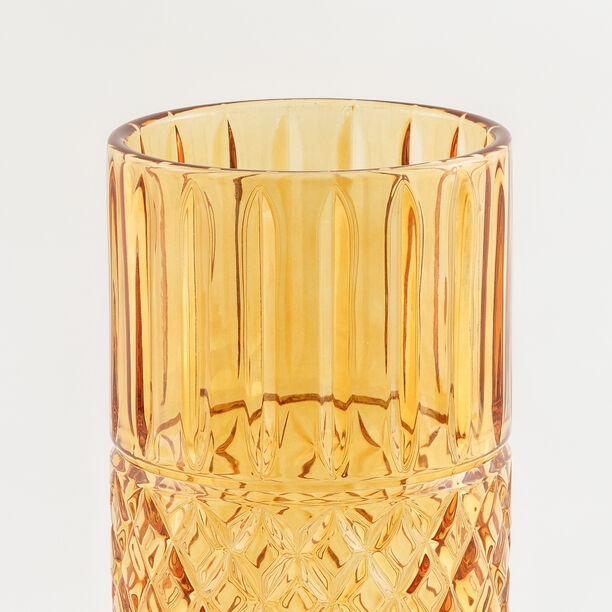 هومز فازة زجاج بني داكن بنقشة ماسية 14*14*27.6 سم image number 2