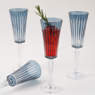 La Mesa Glass Juice Cups Set 4Pcs 180Ml, Blue