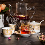 Zukhroof 28 Pieces Porcelain Tea And Coffee Set Othmani Yellow  image number 8