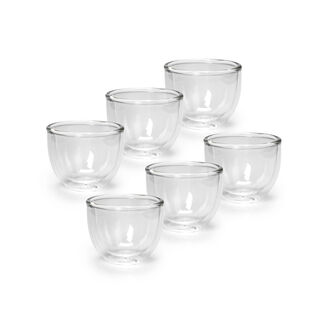 6 Piece Glass Double Wall Coffee Cup