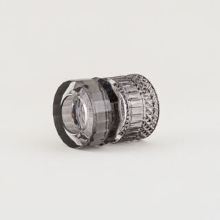 "Homez Light Grey Diamond Glass Candle Holder 13.3*13.3*15.4 cm