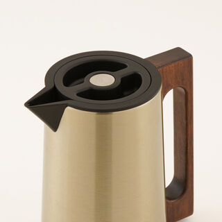 Dallaty Steel Thermos With Wood Handle 0.6 L Gold