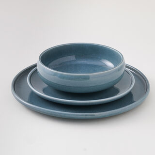 La Mesa 12pcs premium porcelain dinner set grey