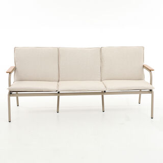 Homez 5 Piece Beige Steel Patio Dining Sofa Set With Bench
