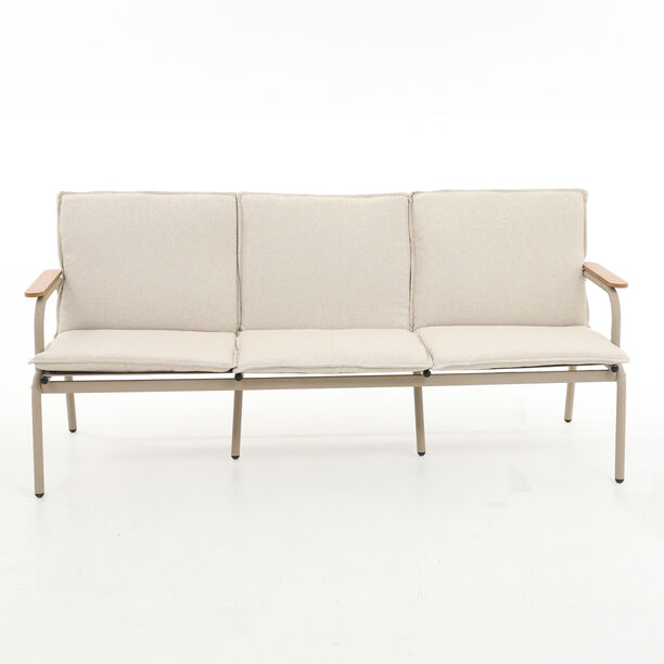 Homez 5 Piece Beige Steel Patio Dining Sofa Set With Bench image number 3