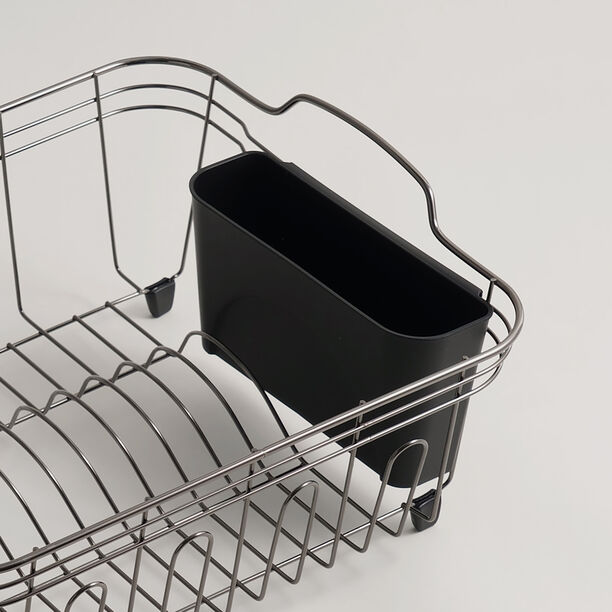 Alberto stainless steel 1 tier dish rack 32.6*37.7*16.5, black image number 1