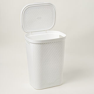 Cottage laundry hamper 58L, white