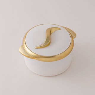 Alberto Stainless Steel Hotpots 3Pcs, White And Gold