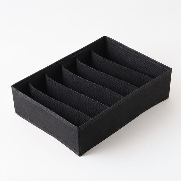 Homez Polyester Clothes Organizer With 6 Grid, Black image number 0