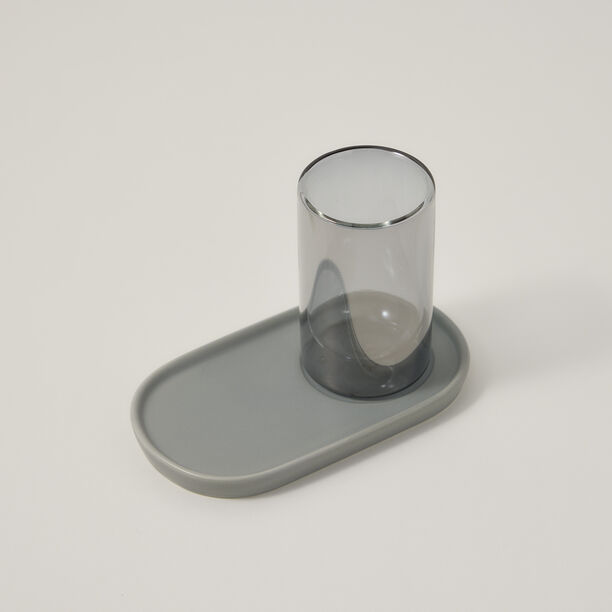 Dallaty grey and black glass and porcelain tea cups set 12 pcs image number 1