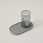 Dallaty grey and black glass and porcelain tea cups set 12 pcs image number 1