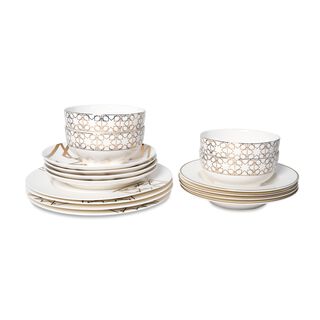 La Mesa Dinner Set 16 Pieces Gold Arabisque