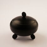 La Mesa Metal Serve Bowl With Lid Black Plated 12*12*12Cm, Black image number 0