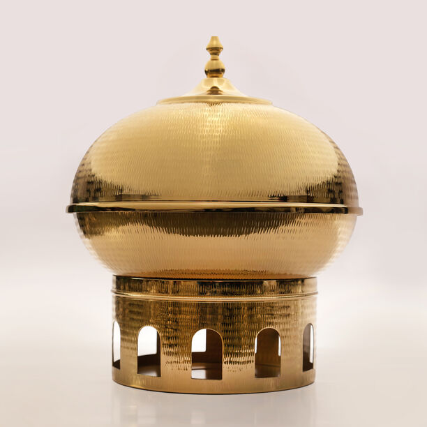 La Mesa Metal Plated Food Warmer With Stand 40*40*41Cm, Gold image number 0