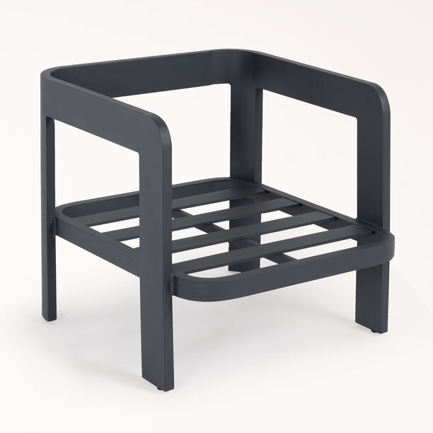 Homez patio set 4pcs aluminum frame, olefin fabric cushions, black image number 5