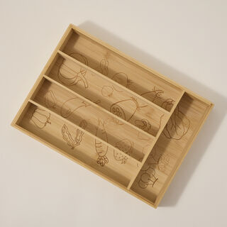 Alberto Bamboo Divided Cutlery Box