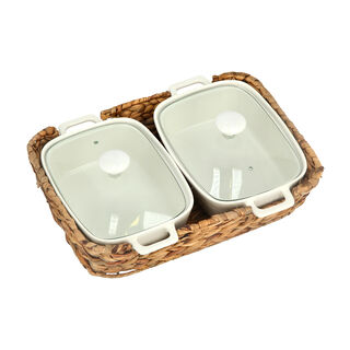 Twin Rectangle Casserole  12" With Lid 