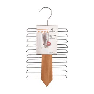 20 Racks Wooden Tie Hanger Natural 15X12X31.5