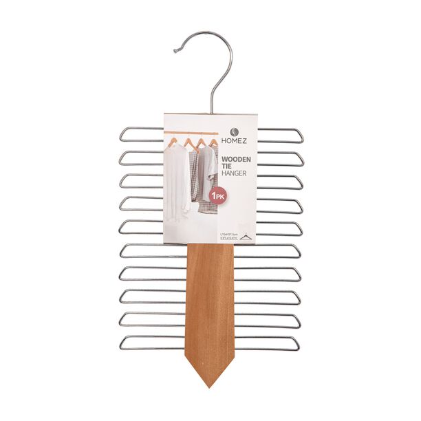 20 Racks Wooden Tie Hanger Natural 15X12X31.5 image number 1