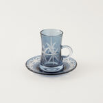Dallaty 12 Piece Blue Glass Arabic Tea Cup Set image number 2