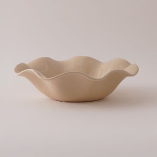 Homez Rose Ceramic Decor Plate, Beige 32*31*9 Cm