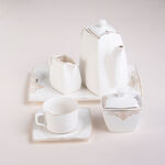 La Mesa gold bone porcelain dinner set 85 pcs image number 4