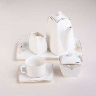 La Mesa gold bone porcelain dinner set 85 pcs