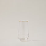 Set Of 4 Clear Ribbed Tumbler With Gold Rim image number 1