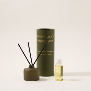 هومز موزع عطور زجاجي 100مل مع الأعواد والزيت العطري، أخضر