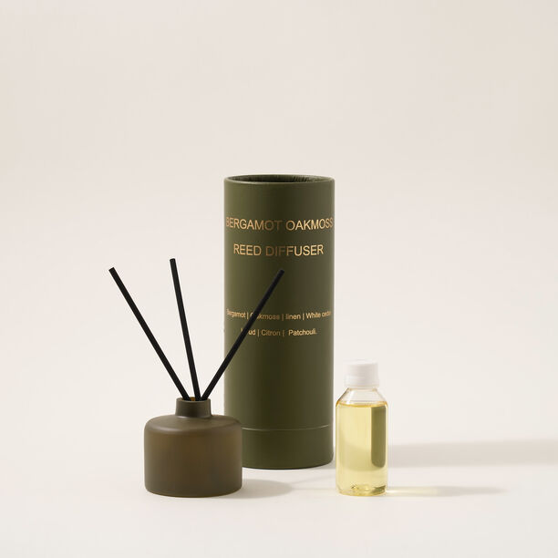 Homez 100 ml glass diffuser with oil and reed, green image number 0