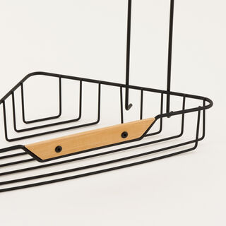 Cottage Plastic Corner Suction 2 Tier, Black