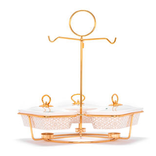 3 Pcs Rectangle Food Warmer With Stand