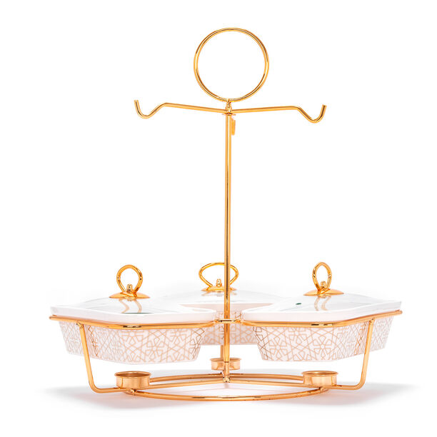 3 Pcs Rectangle Food Warmer With Stand image number 3