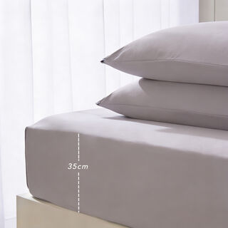Boutique Blanche Fitted Sheet 100% Egyptian Cotton 400Tc King, Silver 180*200 Cm