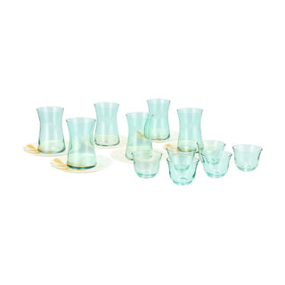 Tea and Coffee set 18 Pcs malakit glass