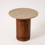 Homez side table with travertine marble top, in beige 50*50*49cm image number 1