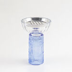 Homez glass ribbed oud burner 19*19*30cm, blue image number 1