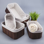 Bamboo Basket Set Brown 5 Pieces image number 0